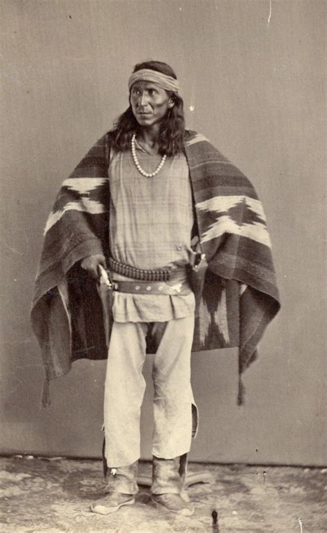 Navajo Man Wearing Serape Ben Wittick Circa 1883 Washington Matthews