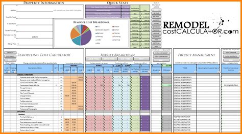 Renovation Excel Template