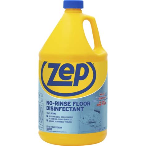 Zep No Rinse Floor Disinfectant Liquid 128 Fl Oz 4 Quart 1 Each