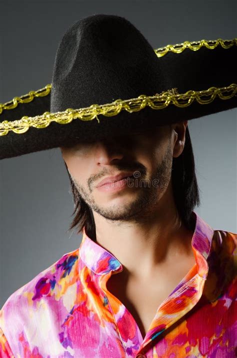 The Young Mexican Man Wearing Sombrero Stock Photo Image Of Costume