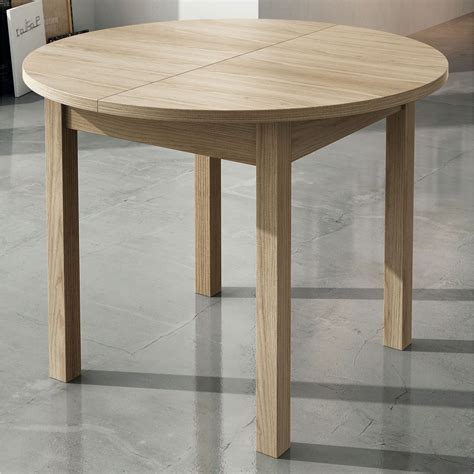Mesa redonda de madera, mesa de cocina de roble macizo, diseño escandinavo. Mesa comedor redonda buen precio extensible 95 cm.