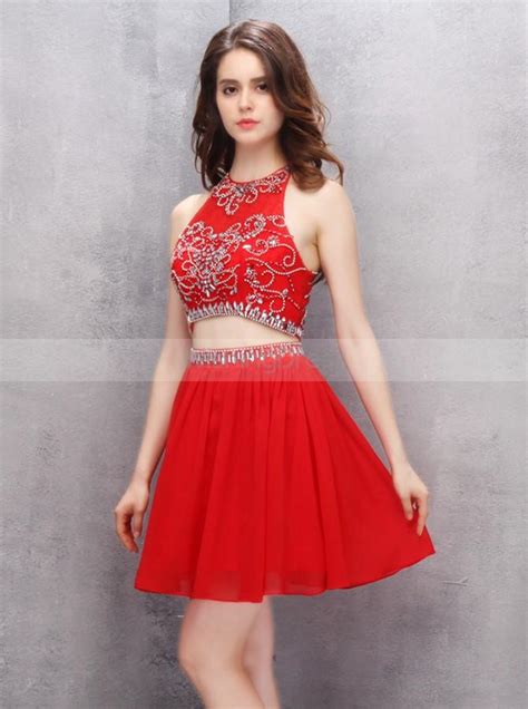 Red Homecoming Dressestwo Piece Homecoming Dressshort Homecoming Dre