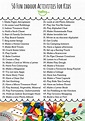 50 Fun Indoor Activities For Kids Checklist