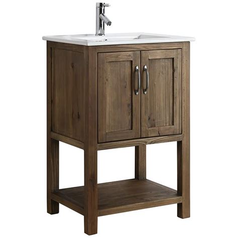 Select 24 vessel sink available in traditional and modern designs. Austin 24" Wide Walnut Wood 2-Door Single Sink Vanity ...
