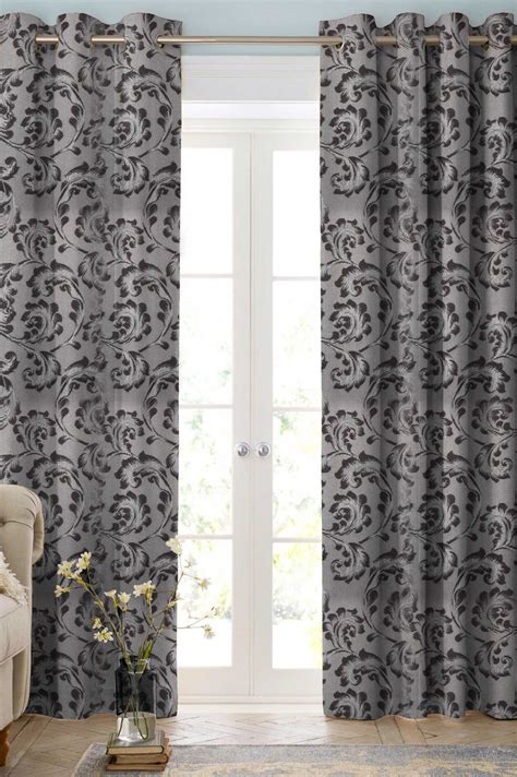 Brown Floral Contemporary Curtains