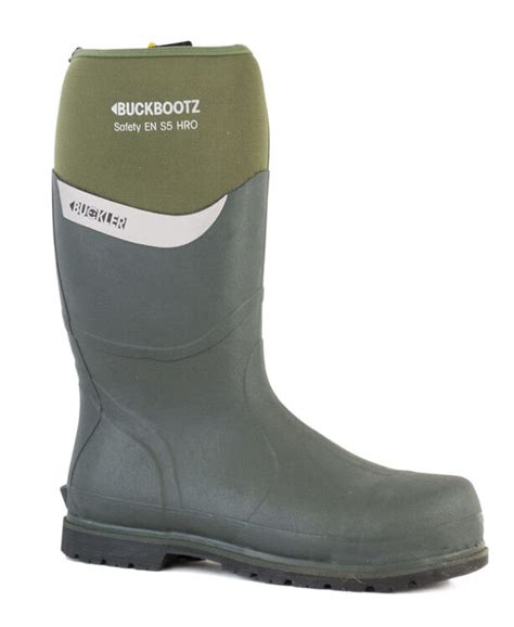 Buckler Buckbootz S5 Green Safety Wellington Boots