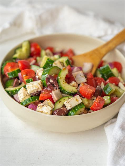Easy Greek Salad Recipe Greek Cucumber Salad In A Simple Vinaigrette