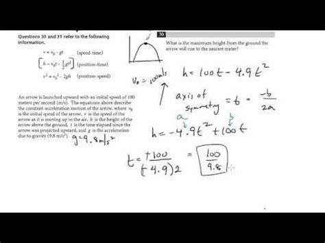Episode 30: Physics - Maximum Height, New PSAT Math (Calculator) - YouTube