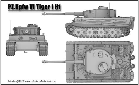 Pk Kpfw Vi Tiger I H1 Render Blueprint By Minderx On Deviantart