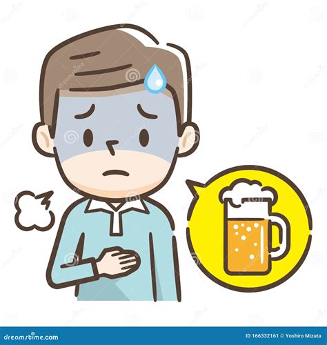 Men Who Feel Bad Because They Drink Too Much Beer Stock Vector