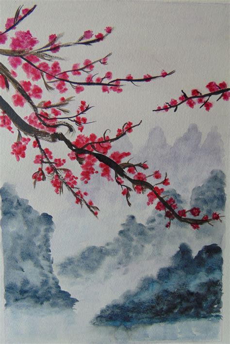 Peinture Cerisiers Japonais