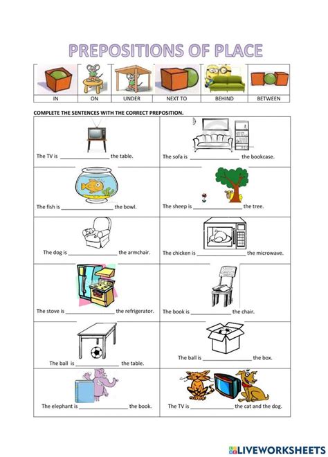 Prepositions Of Place Online Exercise For Elemental Preposition