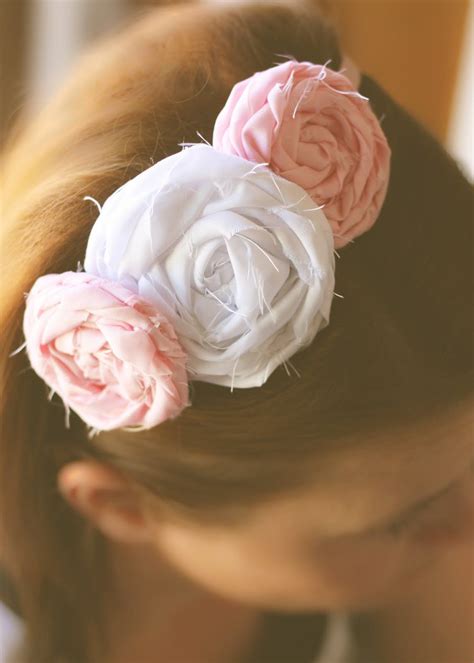 Fabric Flower Headband Tutorial No Sew Rolled Fabric Flowers