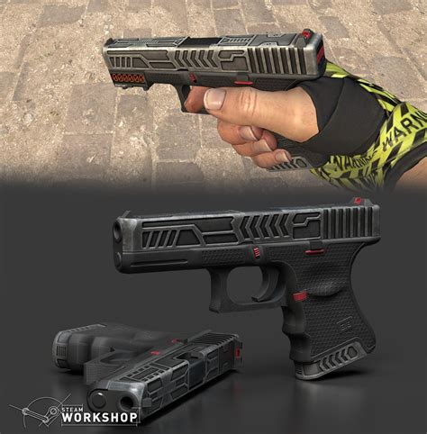I Made A Simplistic Glock 18 Skin With Red Accents For The Csgo
