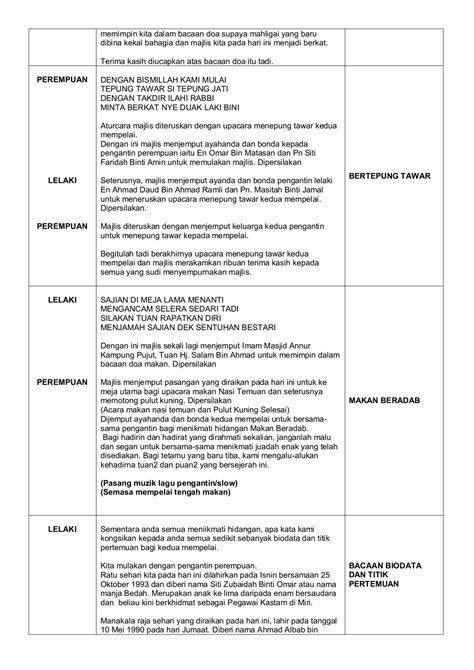Teks Pengacara Majlis Perkahwinan - Vrogue