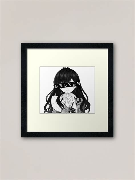 Aesthetic Broken Anime Girl Framed Art Print By Vablu Redbubble