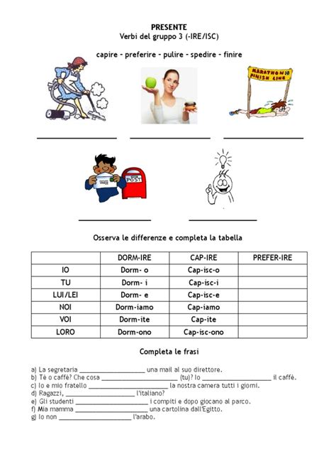 Esercizi Verbi Latino 1 Coniugazione - Presente indicativo regolare - terza coniugazione -ISC-