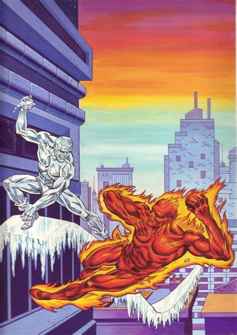 Human Torch Vs Iceman In The June 2007 Fantastic Four Comic Art
