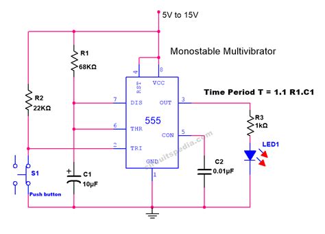 555 Timer Astable Multivibrator 555 Timer Ic Monostable Multivibrator