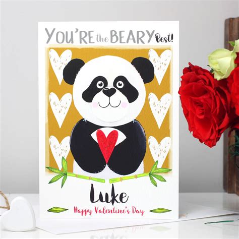 Personalised Panda Valentines Card By Liza J Design