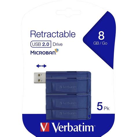 Verbatim 8gb Usb Flash Drive 5pk Blue Stinsons Stationers