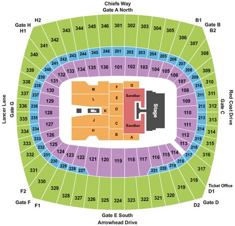 Arrowhead Stadium Seating Charts Rows Seat Numbers And Club Seats