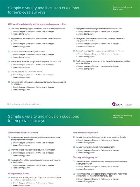 Sample Diversity And Inclusion Questions For Employee Surveys Pdf