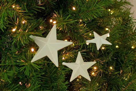 White Star Picks Holiday Star Ornaments Christmas Tree Hanging Etsy