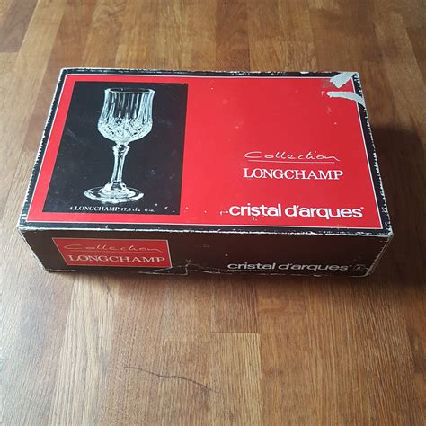 4 vintage cristal d arques durand 24 lead crystal wine glasses in original box