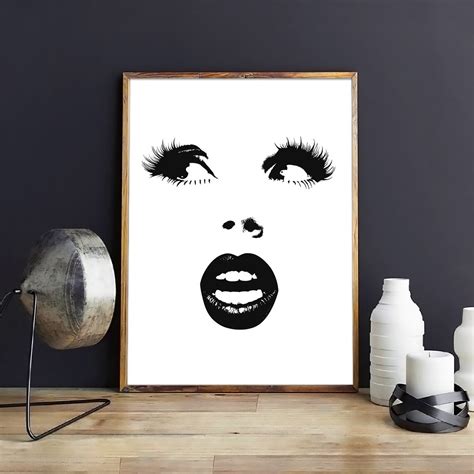Fashion Art Lips Wall Art Makeup Room Decor Lips Wall Art Etsy