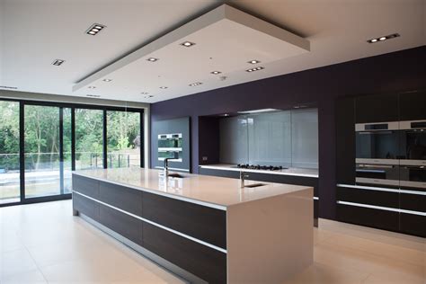 Wood Handle Less Kitchen Contemporary Kitchen Hertfordshire By