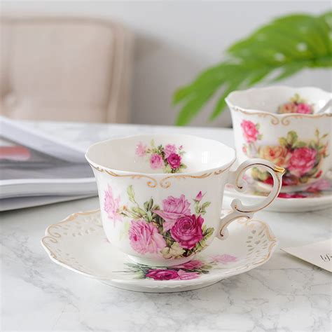 (10% off) add to favorites. Porcelain Tea Cups and Saucers Rose Coffee Cups Set, View ...