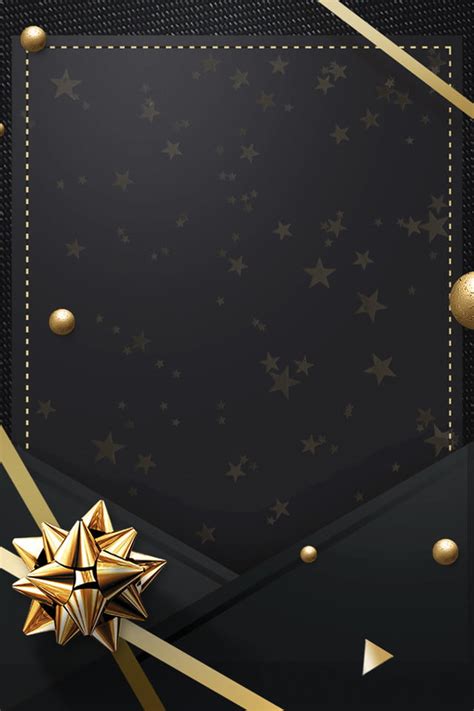 Invitation Card Black Gold Simple Ribbon Background Texture Frame