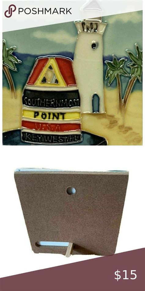 Key West Fl Southernmost Point Lighthouse Decorative Ceramic Wall Art