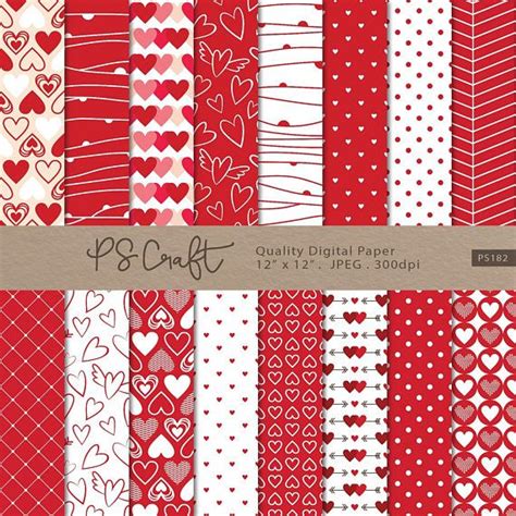 Valentines Digital Paper Seamless Valentines Etsy In 2021 Digital