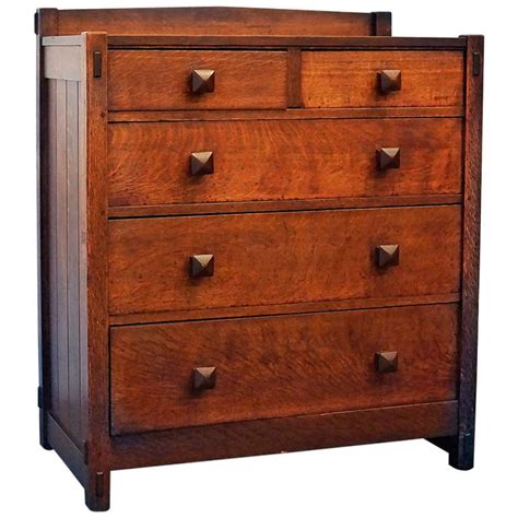 White bedroom vanity with mirror. Fine Gustav Stickley Chest of Drawers/ Dresser, Craftsman ...