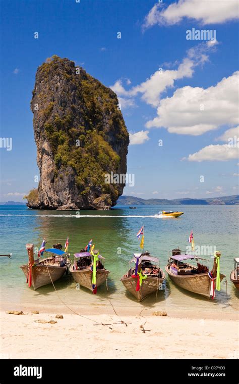 Thailand Krabi Province Off Railay Accessible By Long Tail Boat The