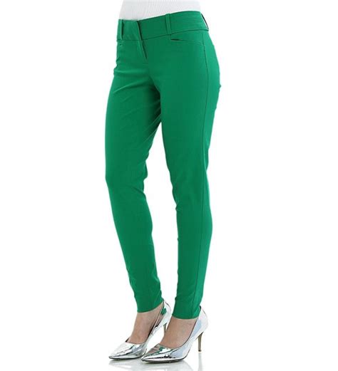Womens Extra Stretch Skinny Pants Slim Fit Comfy Office Wear Green Cx186i7wyqa
