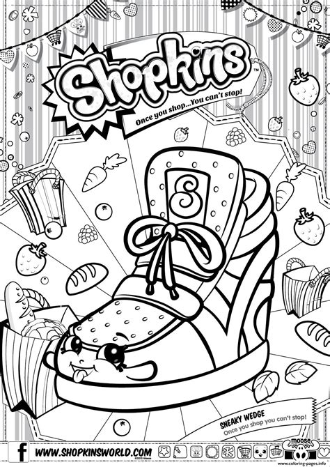 shopkins sneaky wedge coloring pages printable