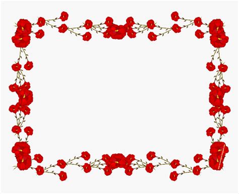 Red Wedding Border Png Red Flower Borders And Frames Transparent Png