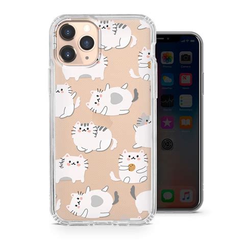 cute cat phone case kitten clear cover for iphone 12 11 pro etsy