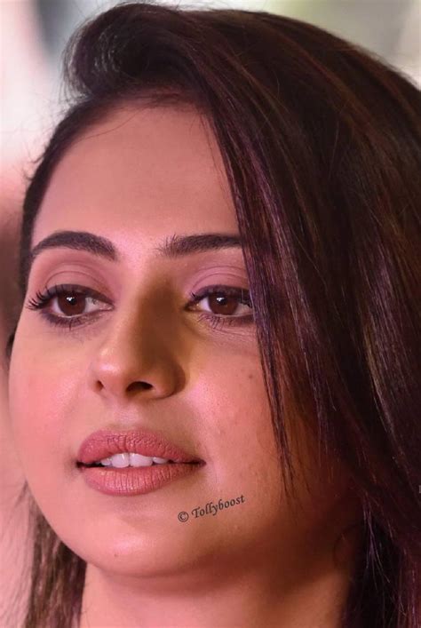 South Indian Actress Rakul Preet Singh Beautiful Earrings Close Up Face