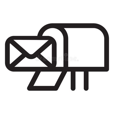 Mail Box Line Icon Post Office Mailbox Outline Vector Illustration