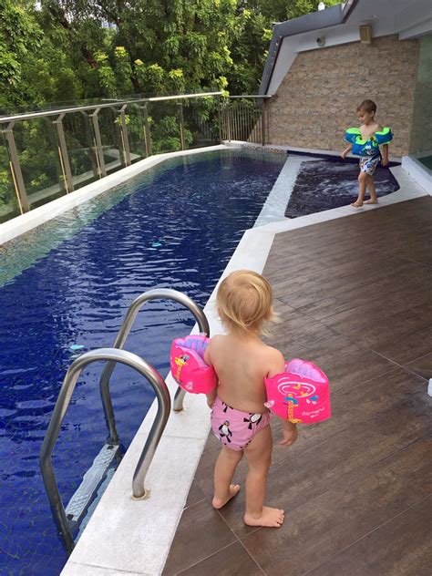 The hotel has a swimming pool, a gym and cafes. Children-at-the-Pool-atop-Santa-Grand-Hotel-Bugis ...