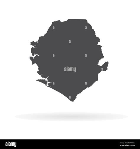 Vector Map Sierra Leone Isolated Vector Illustration Black On White
