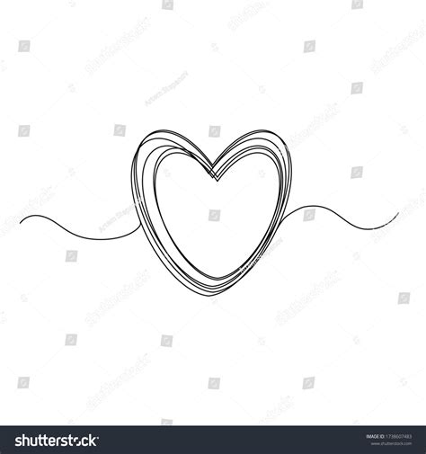 Continuous Thin Line Heart Vector Illustration 库存矢量图（免版税）1738607483