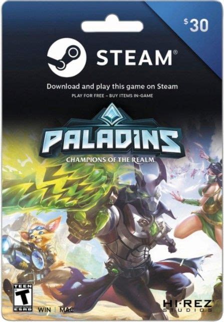 Steam gift cards work just like a gift certificate, while steam wallet codes work just like a game activation code both of shop valve steam $100 wallet gift card multi at best buy. Valve Steam Wallet $30 Gift Card STEAM PALADINS $30 - Best Buy | Gift card generator, Digital ...