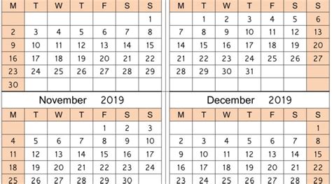 September October 2019 Calendar Printable Planner Latest Printable