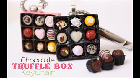 Chocolate Truffle Box Keychain How To Make Polymer Clay Candy Youtube