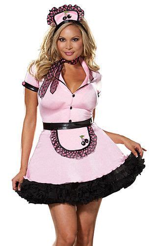 sexy retro 50s diner pink waitress halloween costume costumes for the plus sized cutie
